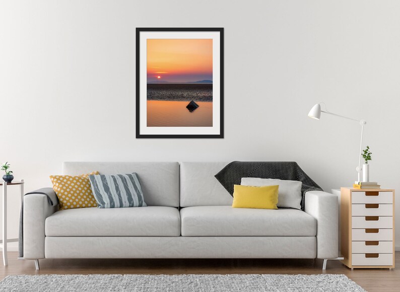 North West Coast Silloth Beach Sunset Cumbria Wall Art Photo Print Photographic Print Canvas Portrait