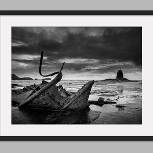 Saltwick Bay Bootswrack Fotodruck: Luftaufnahme