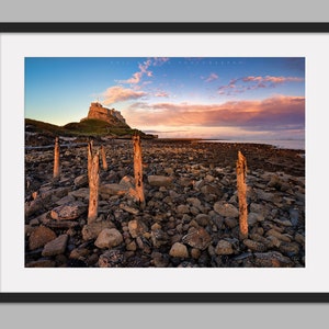 Holy Island Lindisfarne Castle Sunset - Photographic Print, Canvas, Wall Art, Photo Print