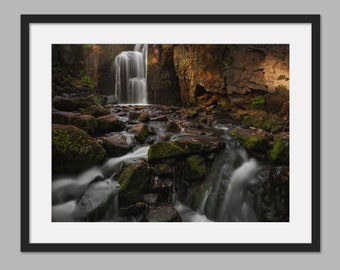 Lumsdale Waterfall, Peak District Print - Photographic Print, Canvas, Wall Art, Photo Print