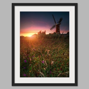 Skidby Mill Twilight, Cottingham (Portrait), East Yorkshire - Fotodruck, Leinwand, Wandkunst, Fotodruck