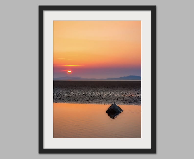 North West Coast Silloth Beach Sunset Cumbria Wall Art Photo Print Photographic Print Canvas Portrait