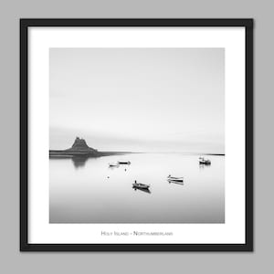 Holy Island Castle Print: Lindisfarne, Northumberland Black and White Fine Art