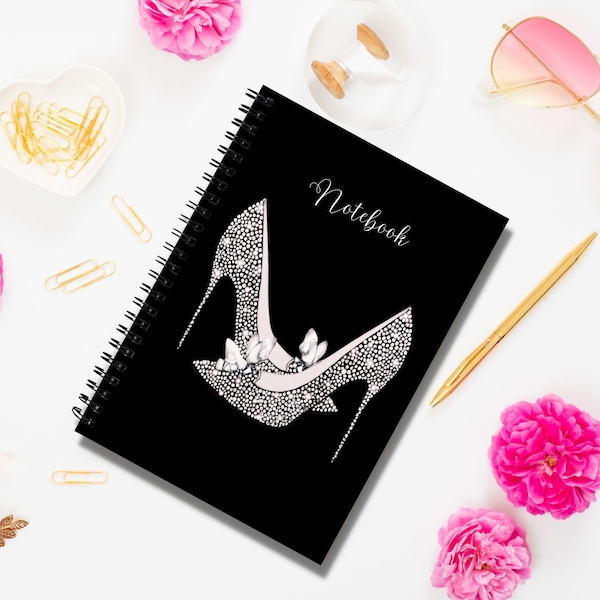 Cinderella Heels, High Heels Notebook, Bride To Be Gift, Daily To Do List Notebook, Lined Notebook, Personalised Notebook, Wedding Planner