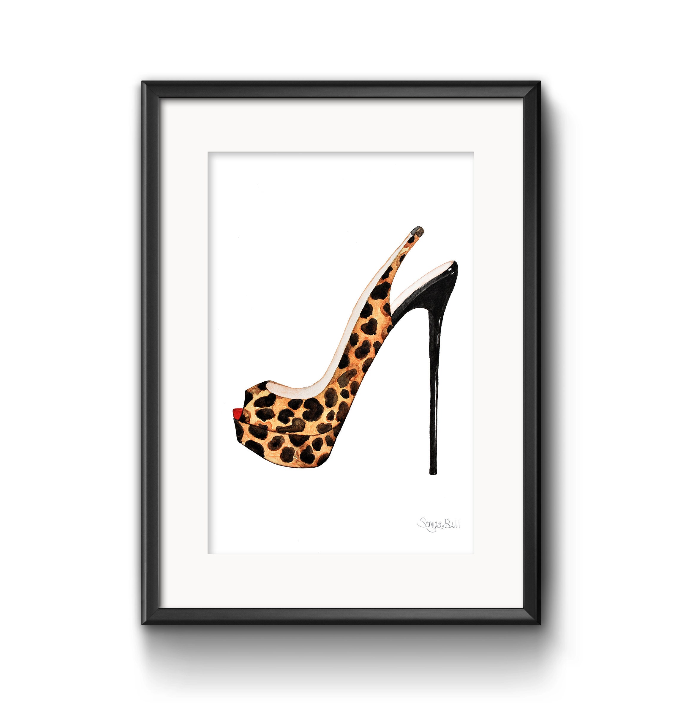 Leopard High Heels Art Print Fashion Wall Art Shoes Fashion - Etsy UK