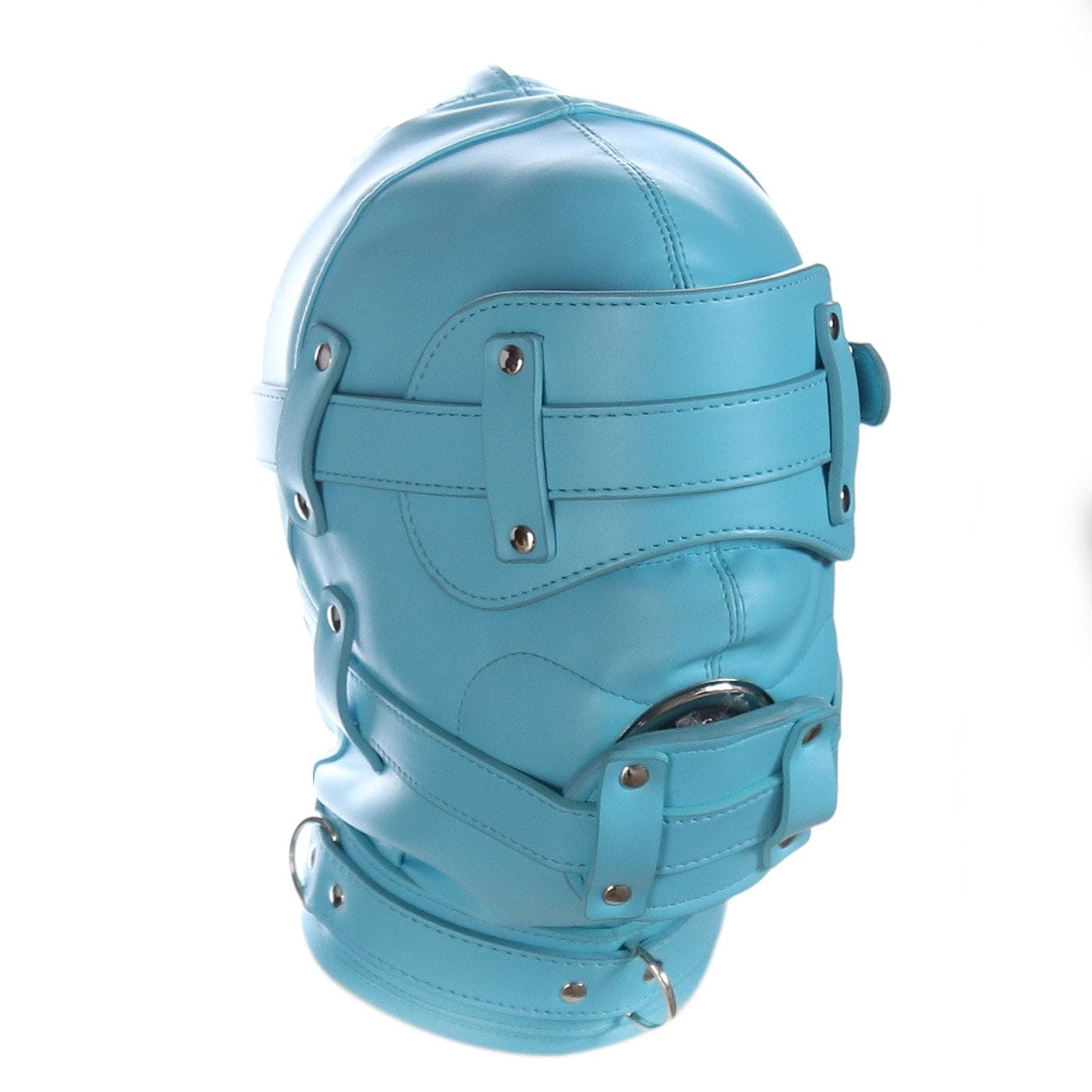 Sensory Deprivation Bondage Hood With Open Mouth Penis Gag available in 3 colours