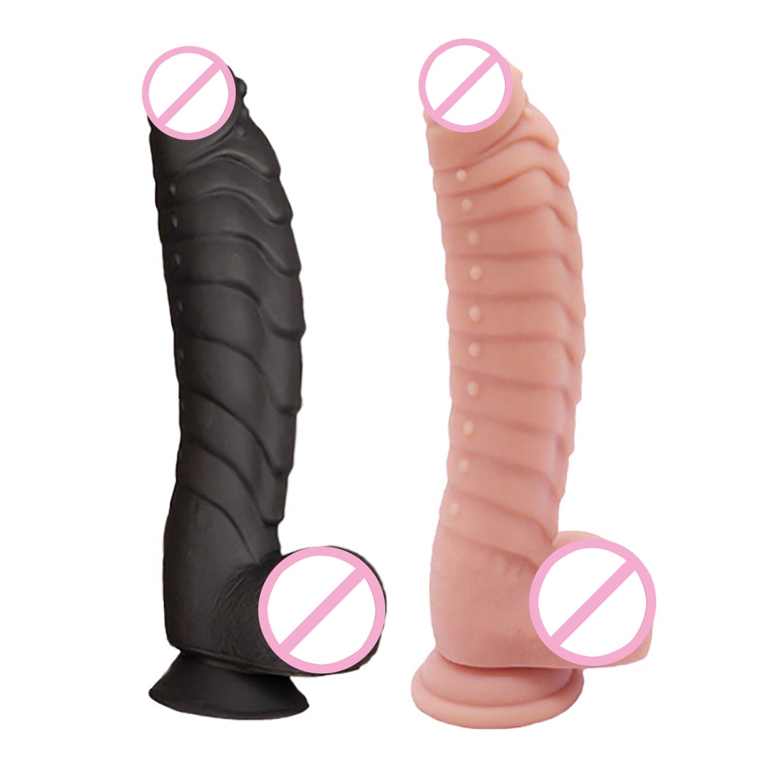 Ridged Dildo With Suction Cup Available In 2 Sizes