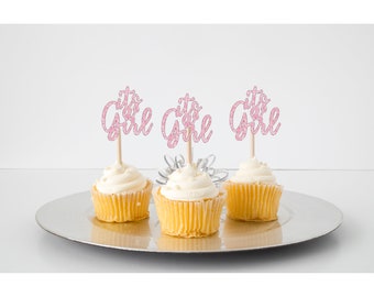 Its a Girl - Its a Boy cupcake toppers / Baby Shower / Girl Baby Shower / Boy Baby Shower / Baby shower decor