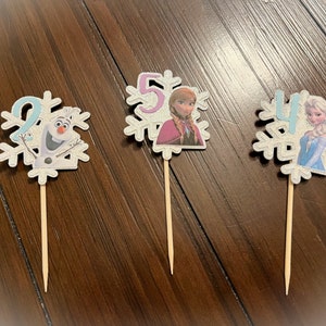 Custom Winter Princess Cupcake Toppers / Elsa and Anna Party Decor / Princess Cupcake Topper / Princess Birthday