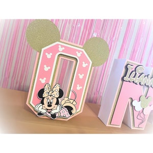 Girl Mouse 3D Letters / Mouse Birthday Decor / First 1st Birthday / Second 2nd Birthday