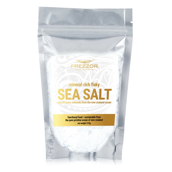 New Zealand Sea Salt Flakes 100% Natural Pure Mineral Rich Kosher Quality Culinary Cuisine Sea Salt | 84 Minerals & Micronutrients | FREZZOR
