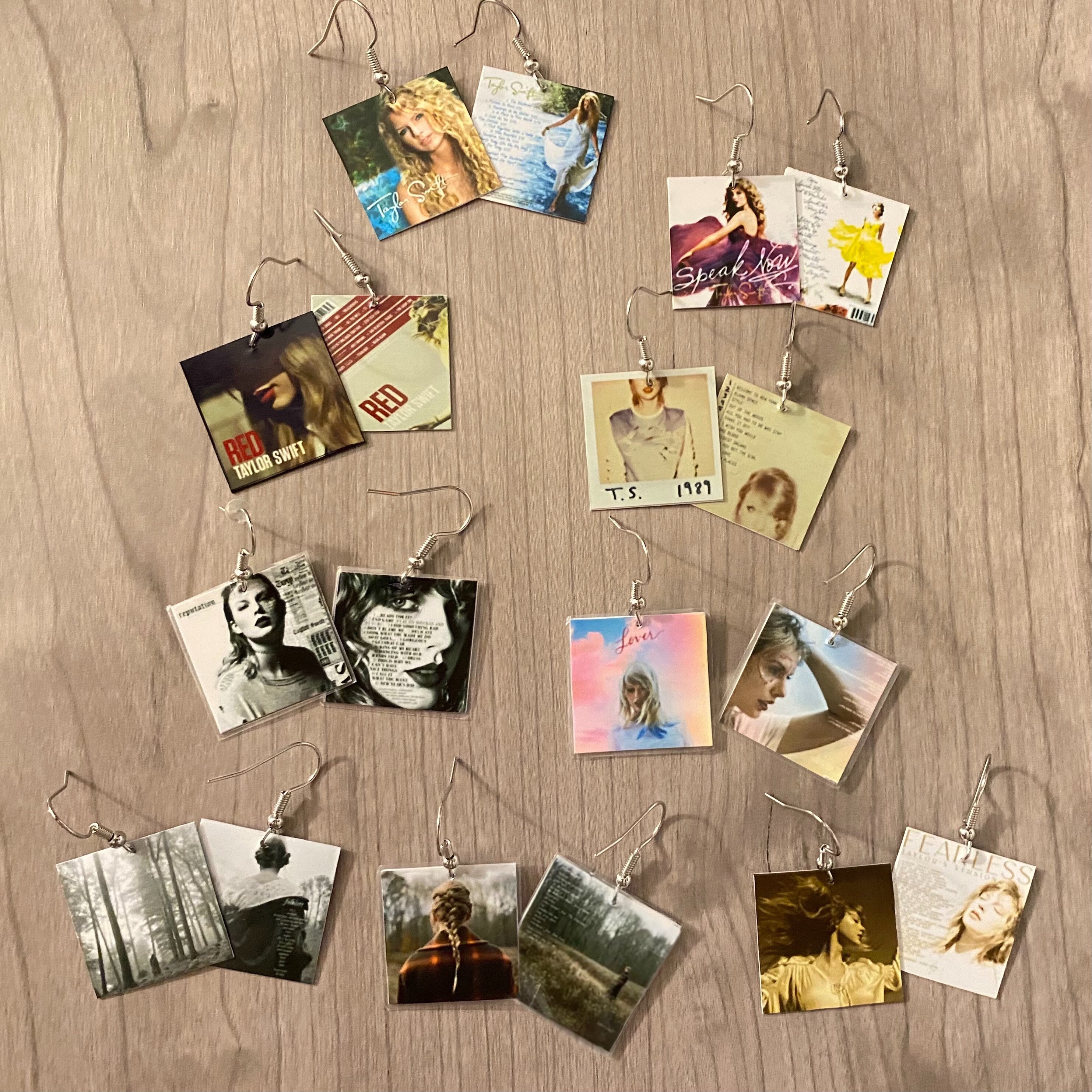 Taylor Swift album cover earrings Etsy
