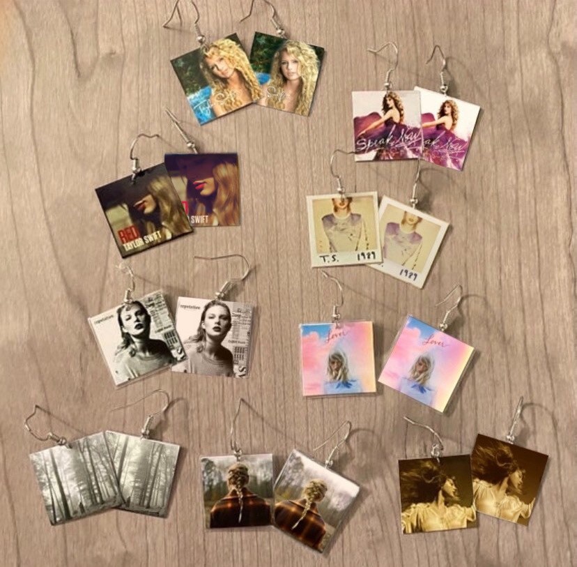 Taylor Swift album cover earrings