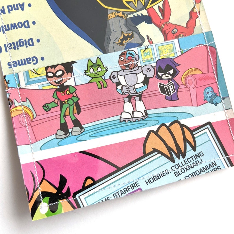 Recycle Comic Book Manga Pages Vinyl Wallet Teen Titans Go
