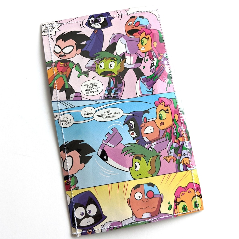 Recycle Comic Book Manga Pages Vinyl Wallet Teen Titans Go