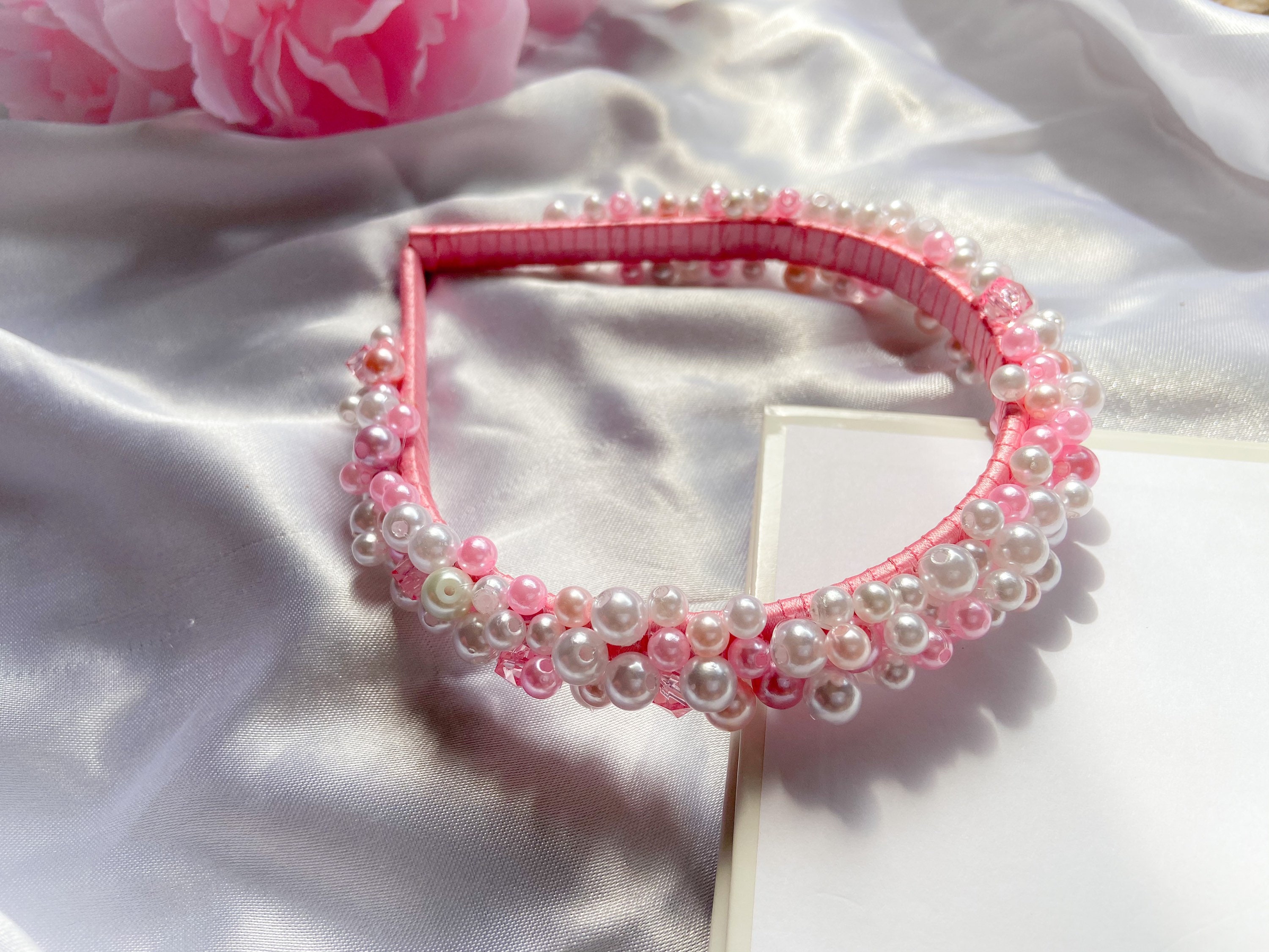 Light pink headband for girls or women with a touch of glamour Etsy