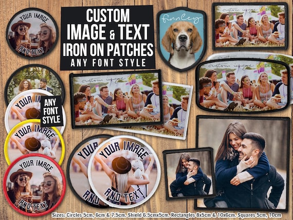 Custom Image & Text Iron On Patches