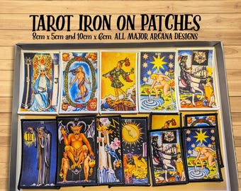 Major Arcana Tarot Card Iron on Patches 8x5cm and 10x6cm