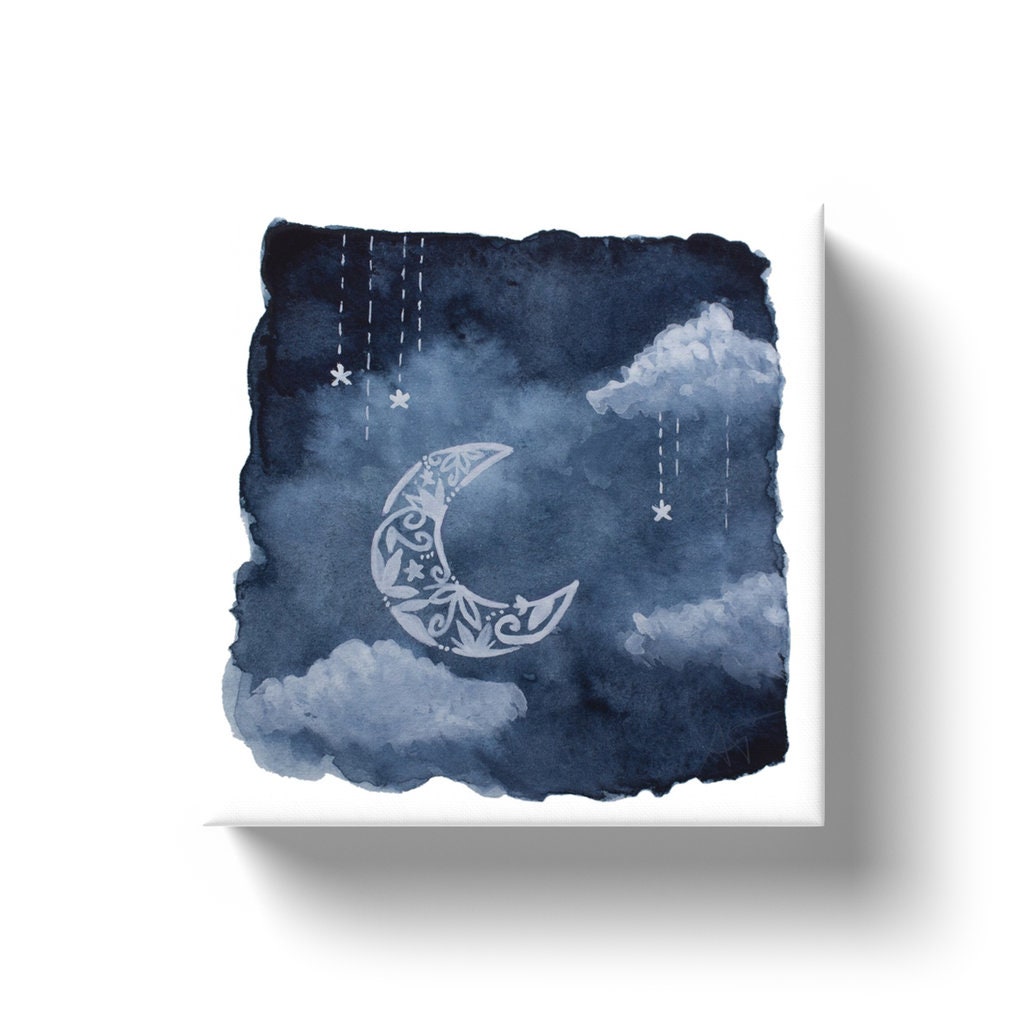 Nuit Indigo - Toile Aquarelle