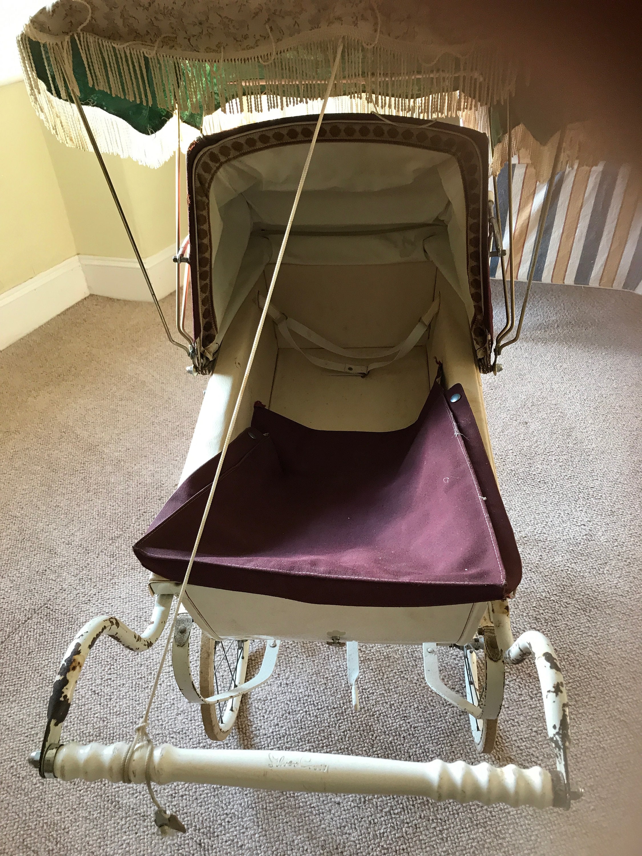 Vintage Silver Cross Doll's Pram with sun canopy Etsy