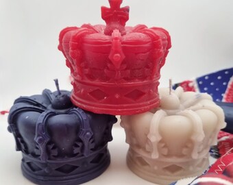 Flux Living Co. | CHARLIE | Crown Candle Jubilee  KING Charles 3rd III Queen Gold Zero Coronation Red White Blue Gift