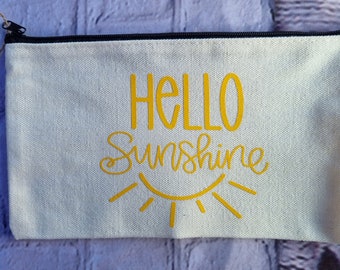 Flux Label Co. |  HELLO SUNSHINE | pencil case make cotton wallet pouch 21 x 10 cm