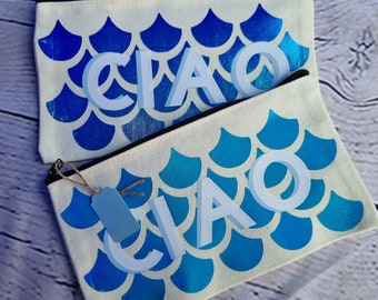 Flux Label Co. |  CIAO Mermaid | pencil case make cotton wallet pouch 21 x 10 cm