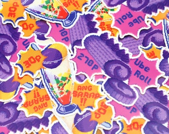 Clear Vinyl Stickers - Filipino Desserts (Ube Roll and Halo Halo)