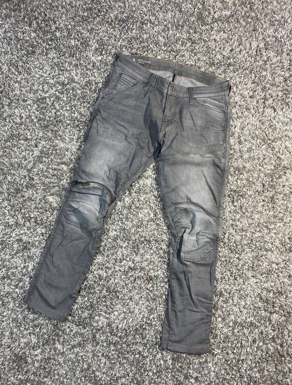 G Star Raw 5620 3D Zip Knee Men Jeans Super Slim W34 L32 Gray - Etsy