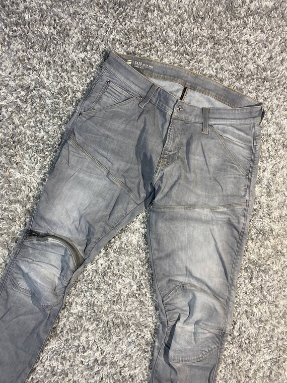 G Star Raw 5620 3D Zip Knee Men Jeans Super Slim W34 L32 Gray - Etsy
