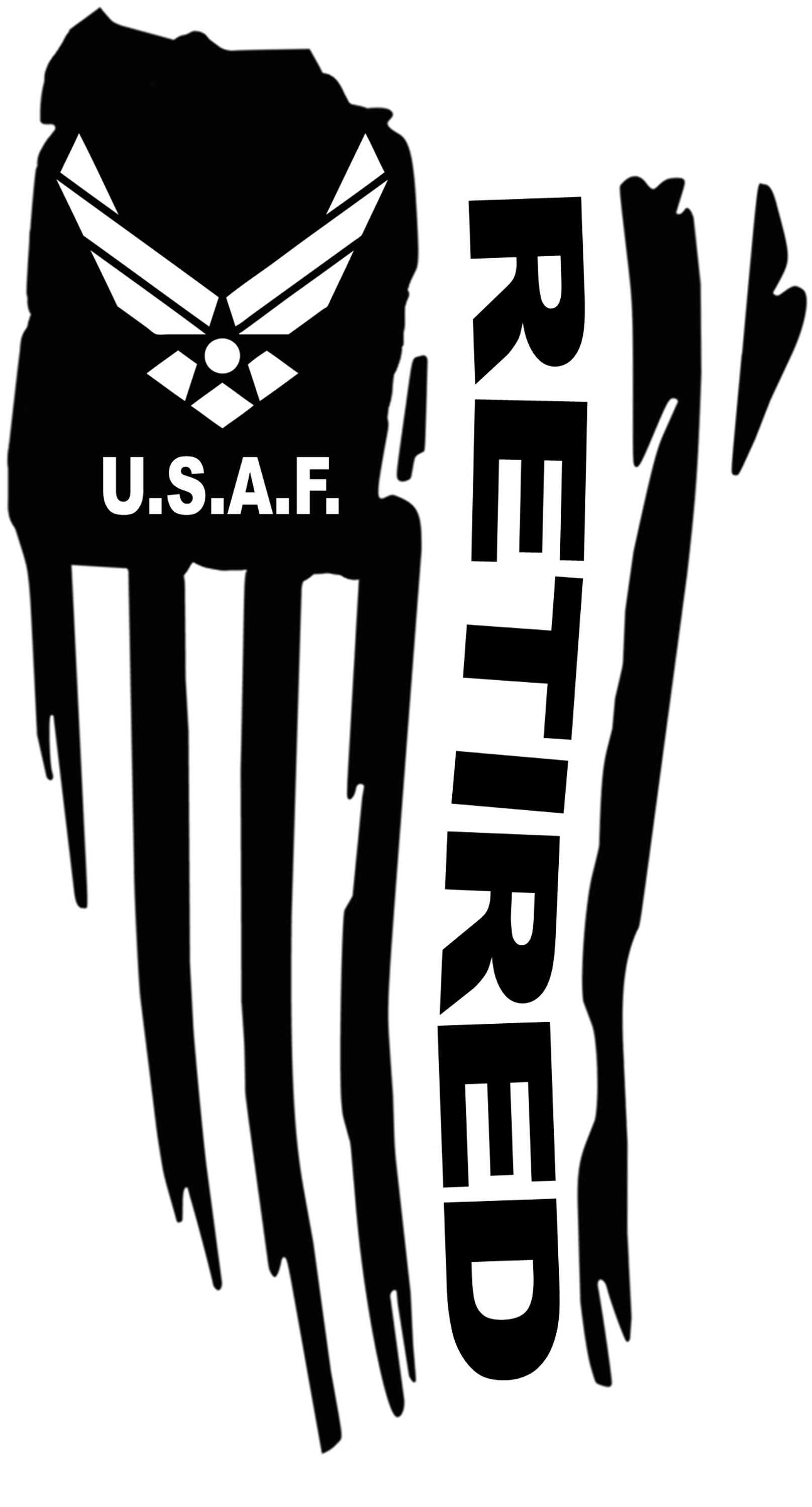 Custom Decal / US Air Force Retired American Flag / USAF / Etsy
