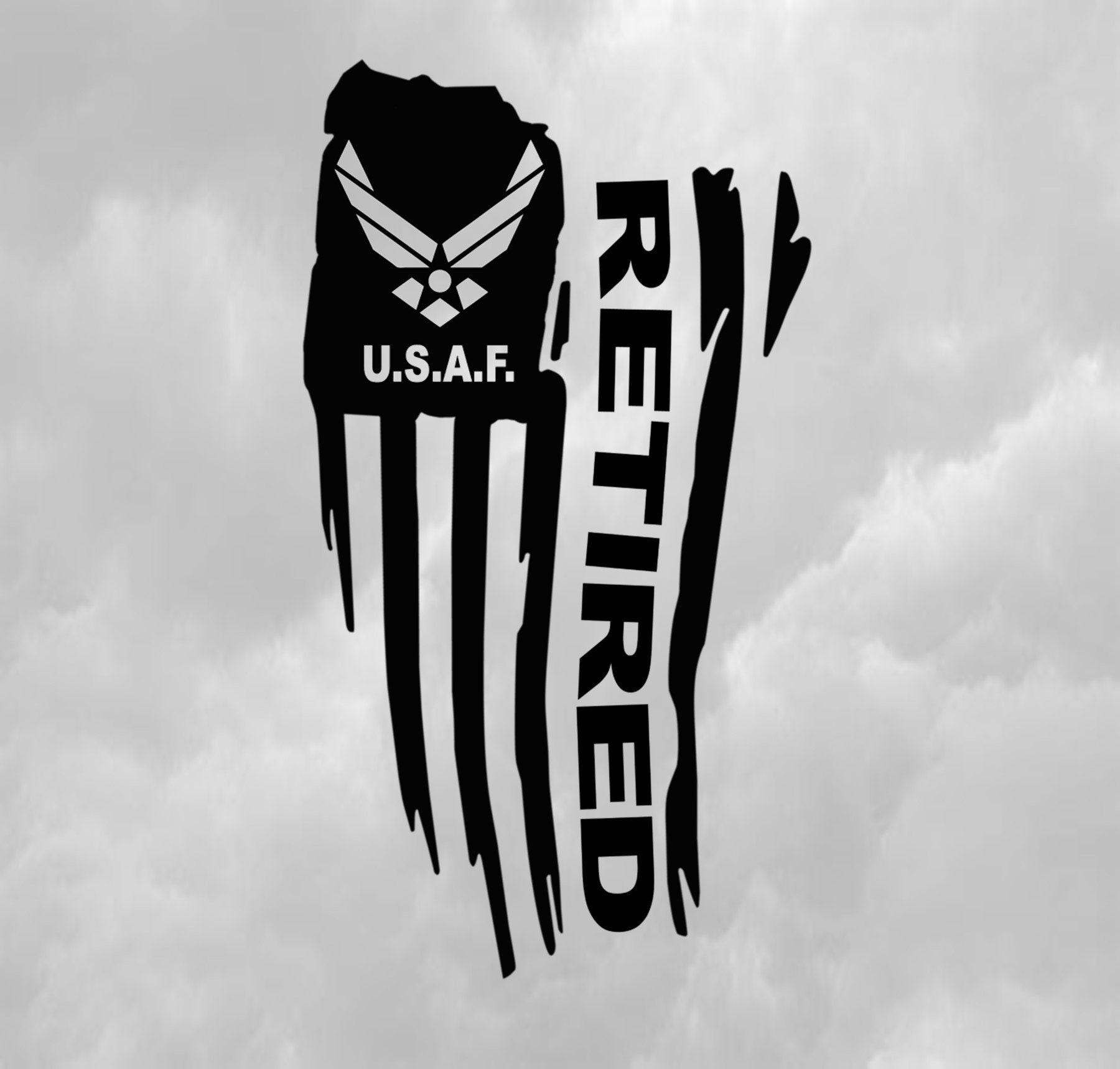 Custom Decal / US Air Force Retired American Flag / USAF / Etsy