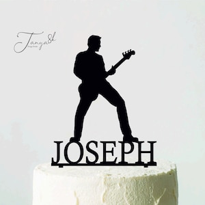 Guitar Cake Topper, Musician, Band, Guitar Player, Music, Happy Birthday, Birthday Cake Topper, Personalized Birthday Cake Topper, any age