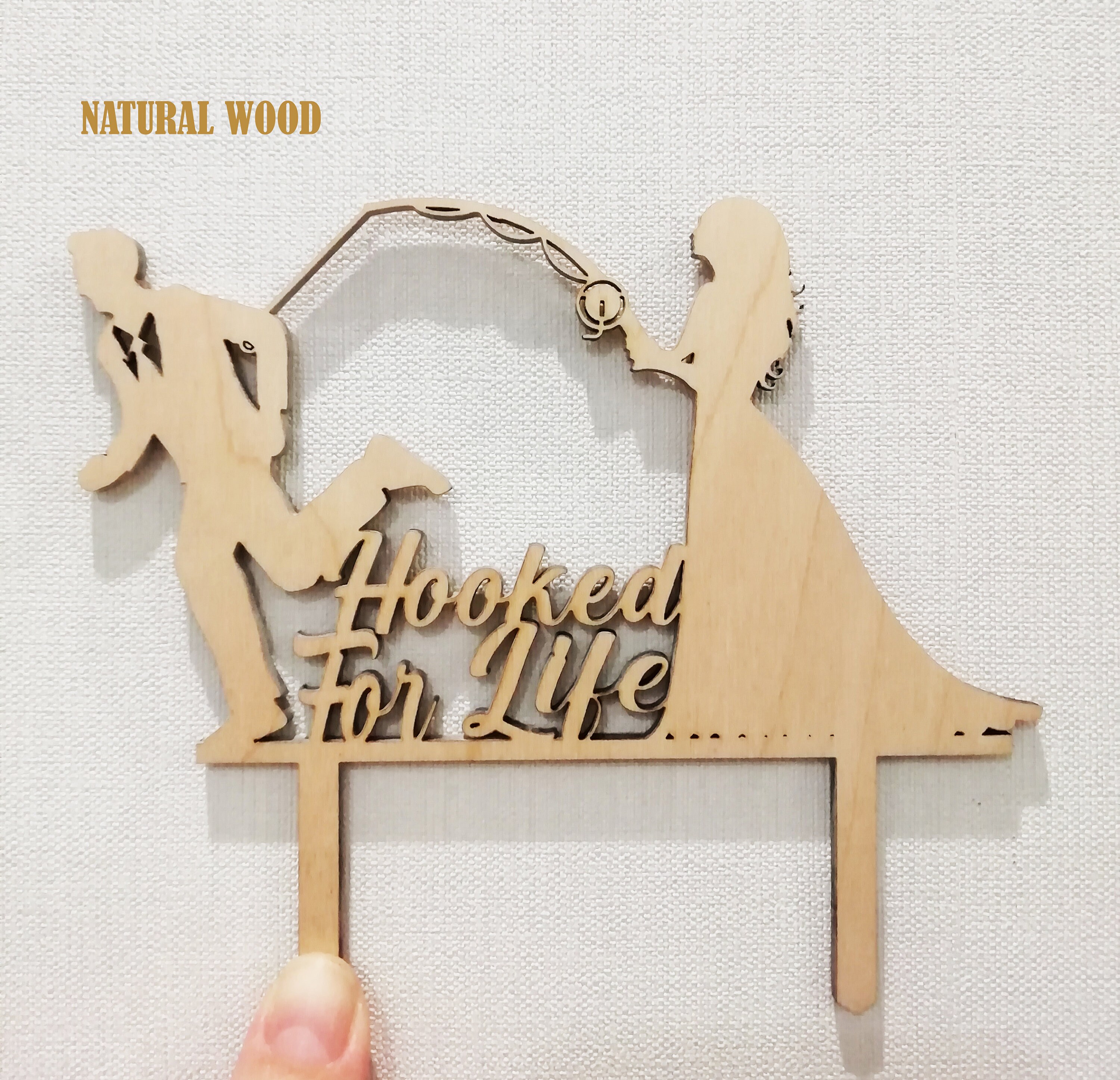 Groom Pulling Bride Wedding Cake Topper Hooked for Life Etsy Canada