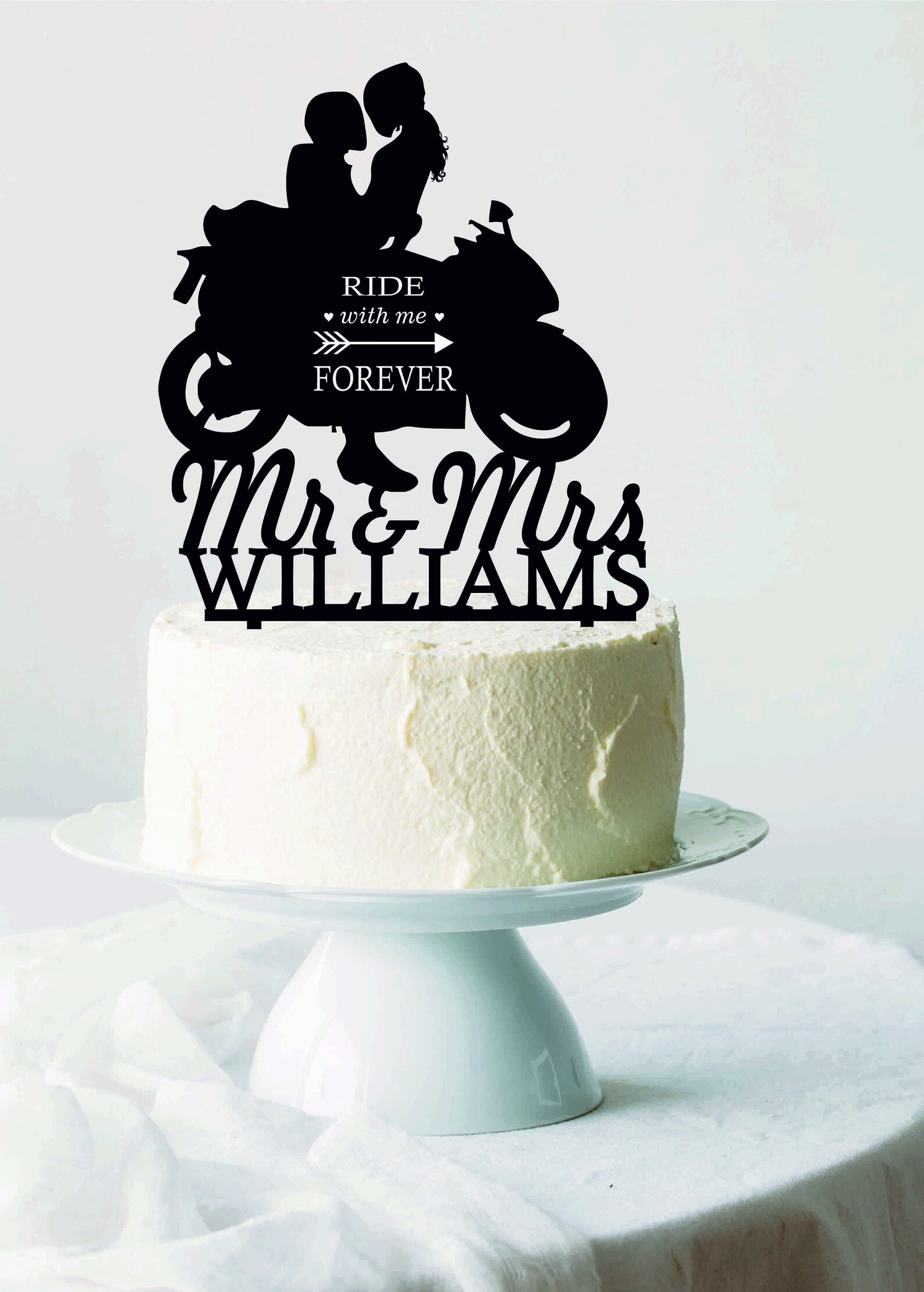 Ride With Me Forever Wedding Cake Topper Motorcycle Cake Etsy