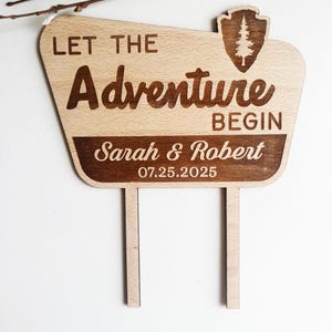 Let the Adventure Begin Cake Topper, Personalized National Wedding Cake Topper, National Parks Theme Cake Topper, Biggest Adventure
