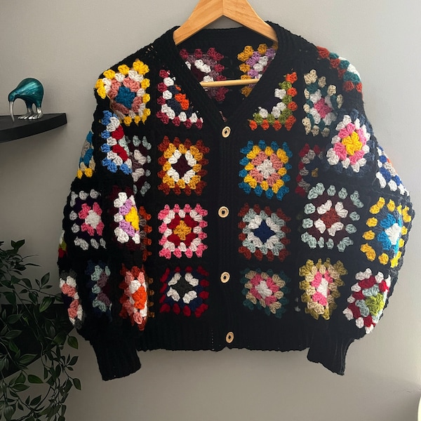 Granny Square Cardigan - crochet pattern - downloadable PDF