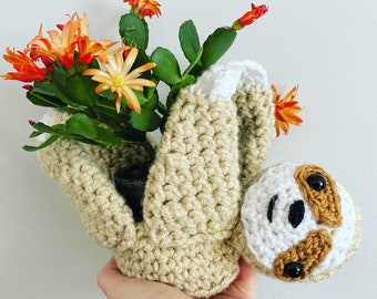 Sloth Plant Hanger - Crochet pattern - PDF download