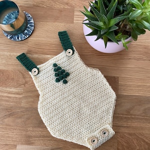 Christmas tree romper crochet pattern downloadable PDF image 1