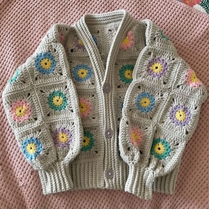 Daisy Granny Square Cardigan crochet pattern downloadable PDF image 7