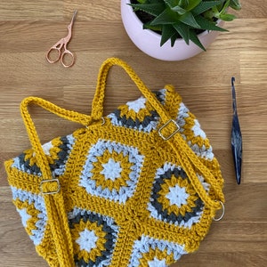 StarBurst Four Way granny square tote bag crochet pattern downloadable PDF image 5