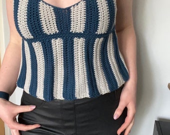 Sundae Stripes top - crochet pattern - downloadable PDF