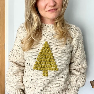 Suéter con forma de árbol de Navidad - Patrón de crochet para adultos - PDF descargable