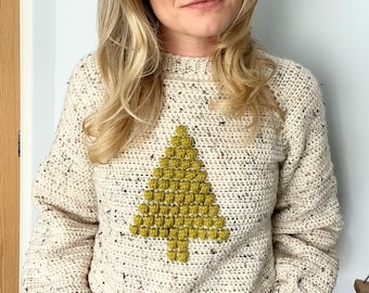 Christmas Tree Jumper - Adult crochet pattern - downloadable PDF