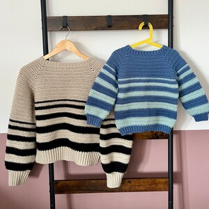 Crescendo Pullover Anleitung - Erwachsene und Kinder bündel - Häkelanleitung