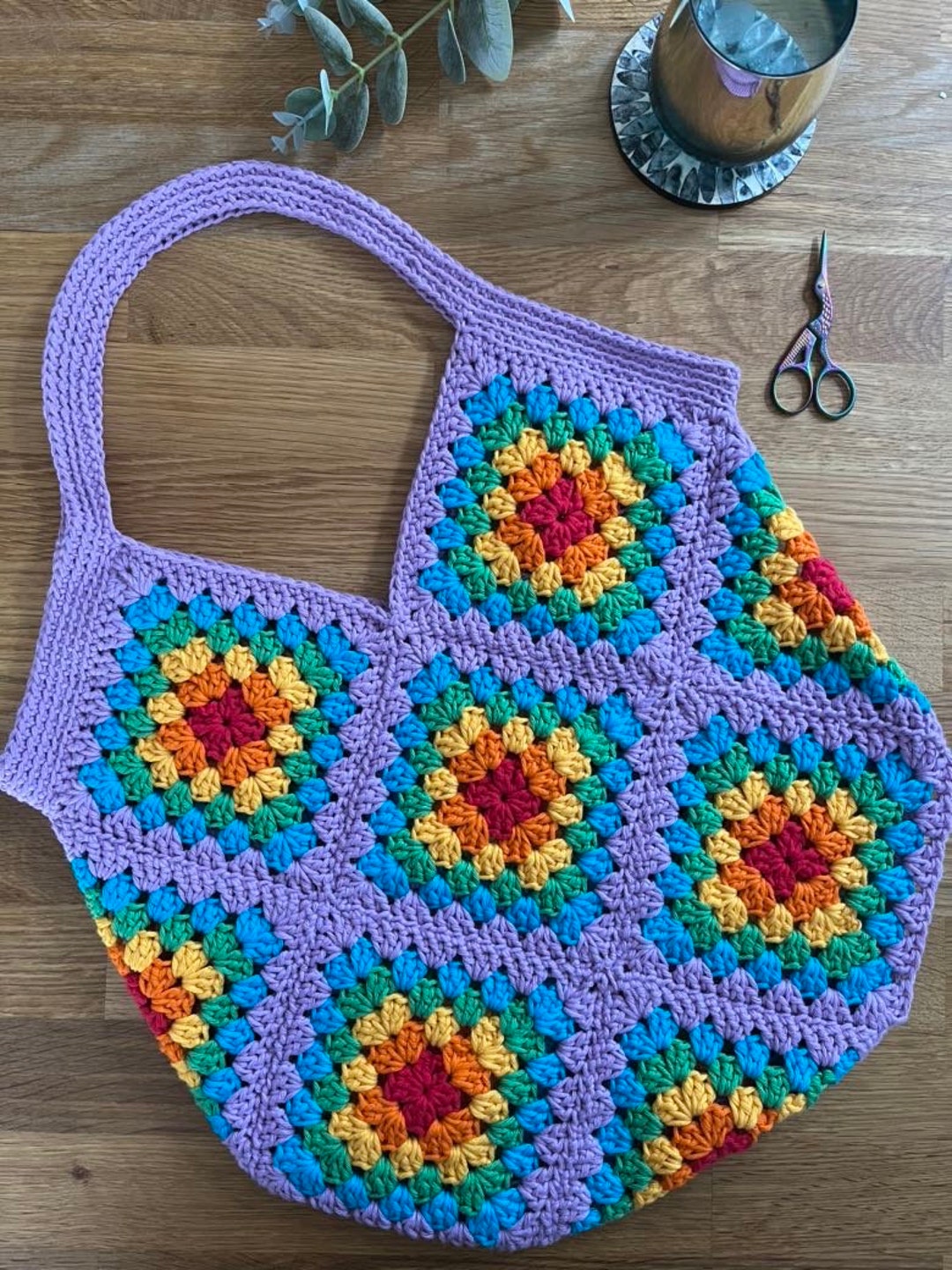 Granny Square Tote Bag Crochet Pattern Downloadable PDF - Etsy