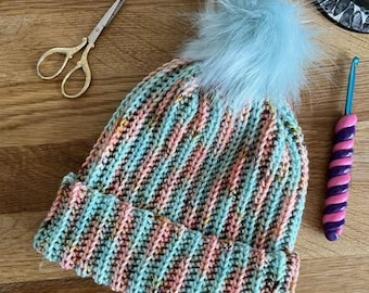Easy Peasy Beanie Hat crochet pattern - downloadable PDF