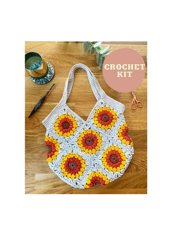 Sac fourre-tout au crochet / sac carré grand-mère / sac à man au Sac fourre-tout au crochet / sac carré grand-mère / sac à man au