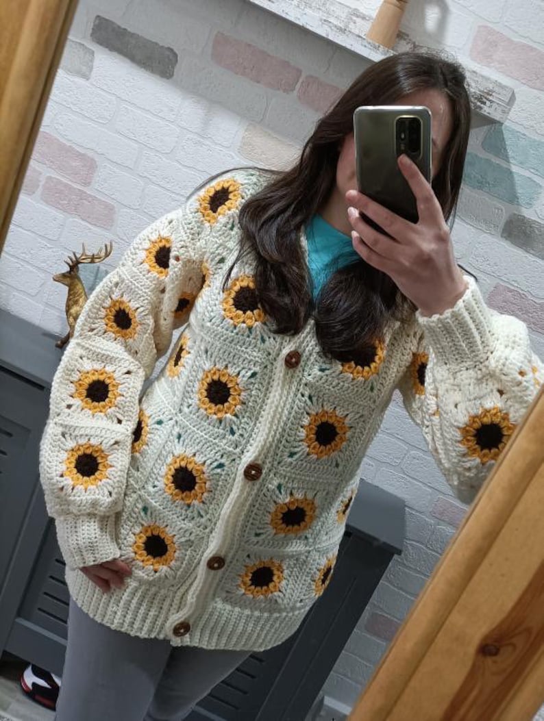 Daisy Granny Square Cardigan crochet pattern downloadable PDF image 9