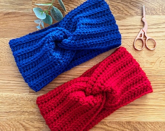 Twisted ear warmer crochet pattern - downloadable PDF